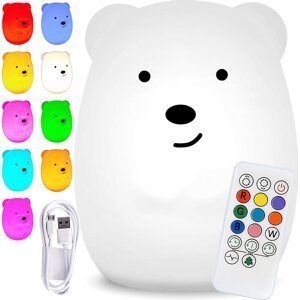 TZB Dětská stolní LED lampa Bear bílá