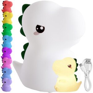 TZB Dětská stolní LED lampa Dino bílá