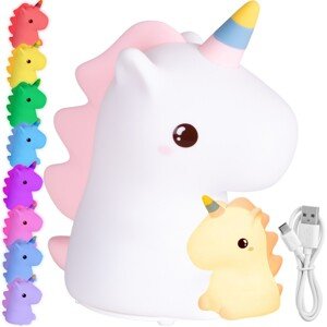 TZB Dětská stolní LED lampa Unicorn bílá