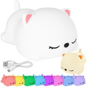 TZB Dětská stolní LED lampa Kitty bílá