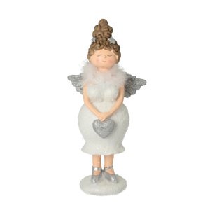 Figurka Angel Heart 30 cm silver