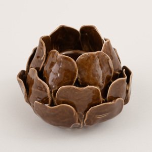 Svícen Petalia dark brown 10 cm