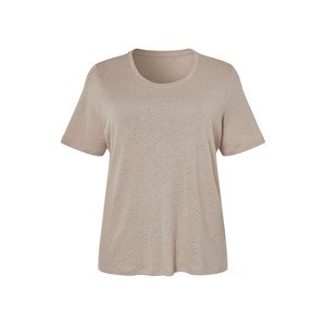 esmara® Dámské lněné triko XXL (hnědá, 3Xl(56/58))