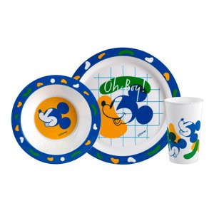 Dětský snídaňový set, 3dílný (Mickey Mouse)