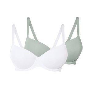 esmara® Dámská podprsenka, 2 kusy (zelená/bílá, 95C)